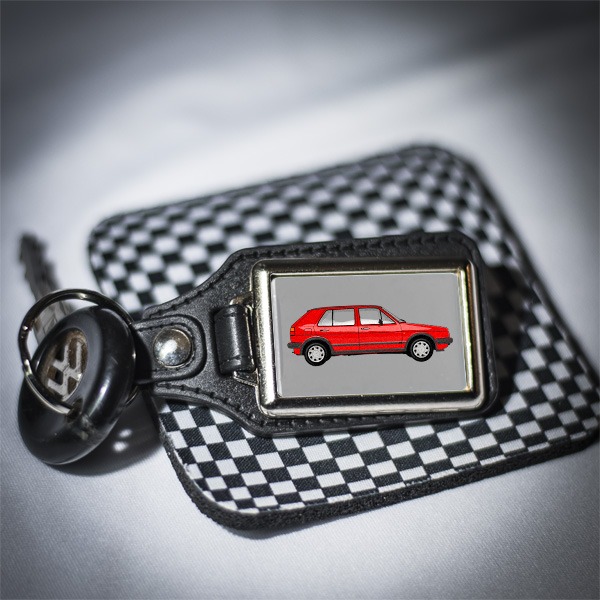 Leather Look Keyring- MK2 Golf GTI – Early Small Bumper Type19